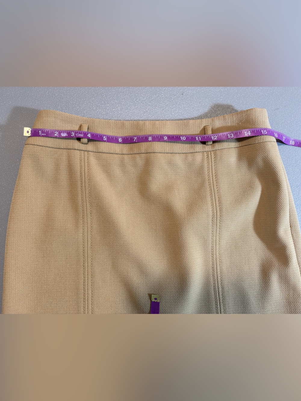 Ann Taylor LOFT Camel Colored Lined Pencil Skirt with Belt Loops Size 6 - Picture 5 of 12